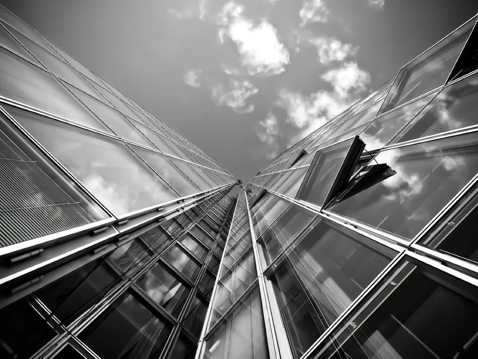 Modern building in black and white