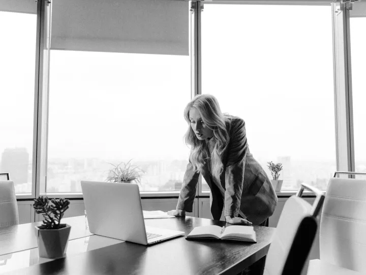 Businesswoman in a bright office