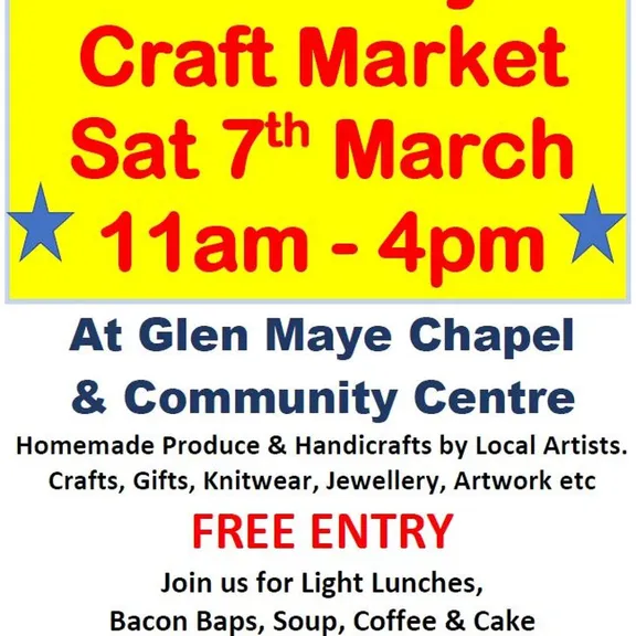 Glen Maye Chapel – Craft Market 7th March 2026