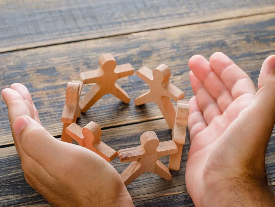 Business success concept on wooden table top