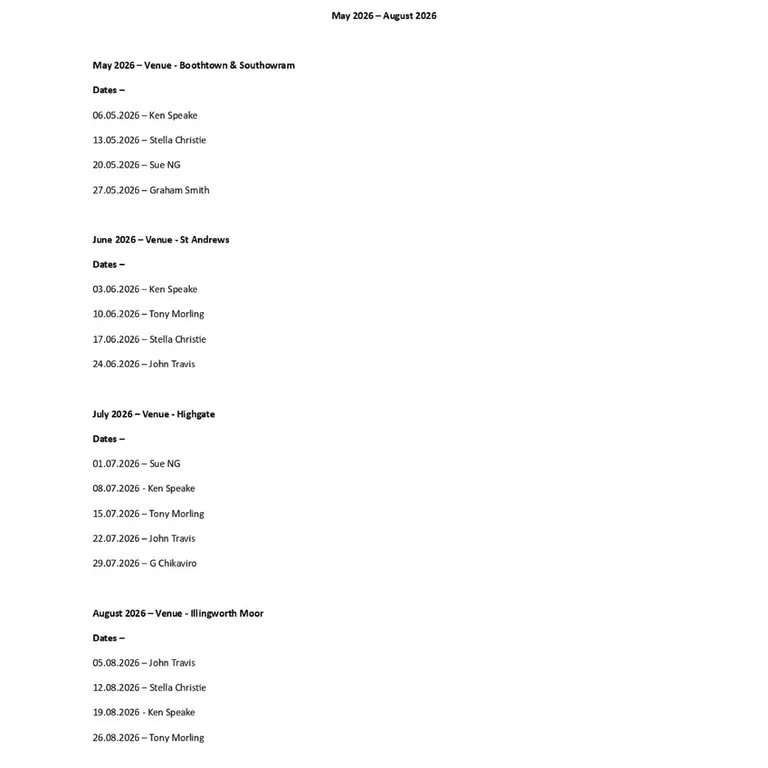 Open to God &ndash; May 2026 &ndash; August 2026