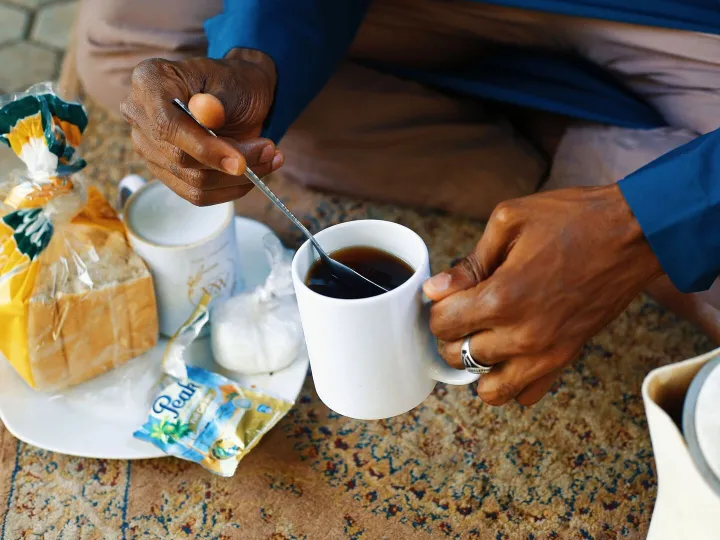 Enjoy a cultural breakfast with bread and tea in