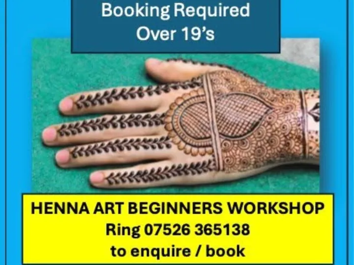 Helsby Methodist Henna Art Workshop Monday 3rd Aug