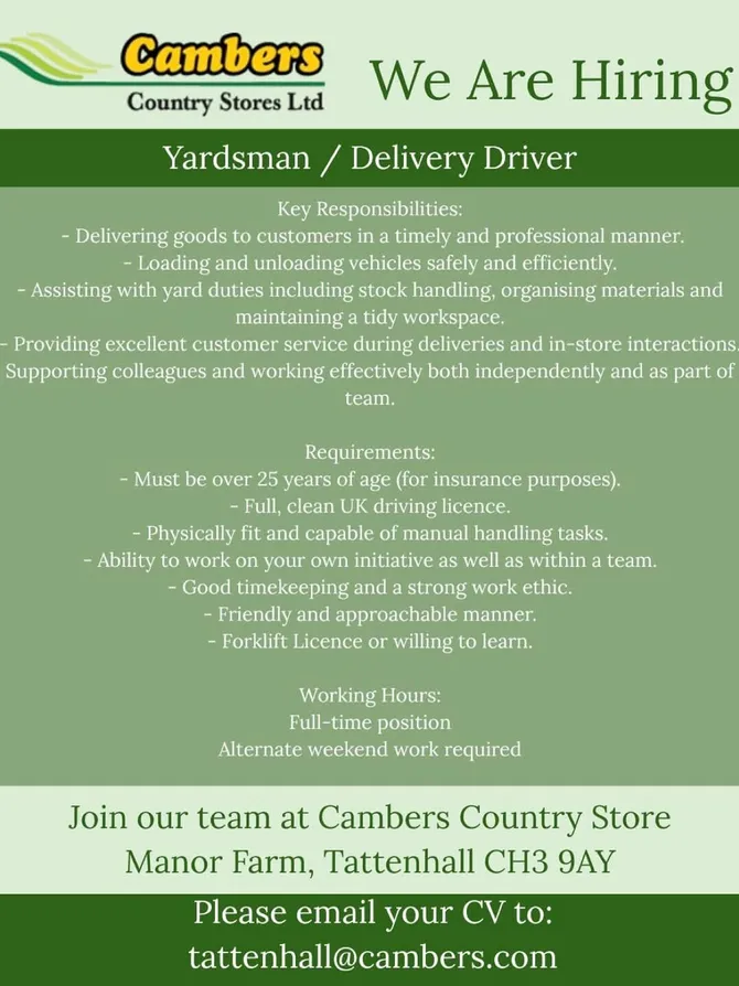 Cambers Job Vacancy