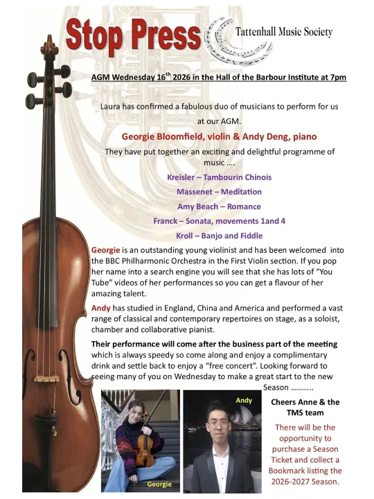 Tattenhall Music Society AGM