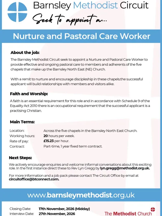 Smd Ja1 Bmc Nurture and Pastoral Care Worker