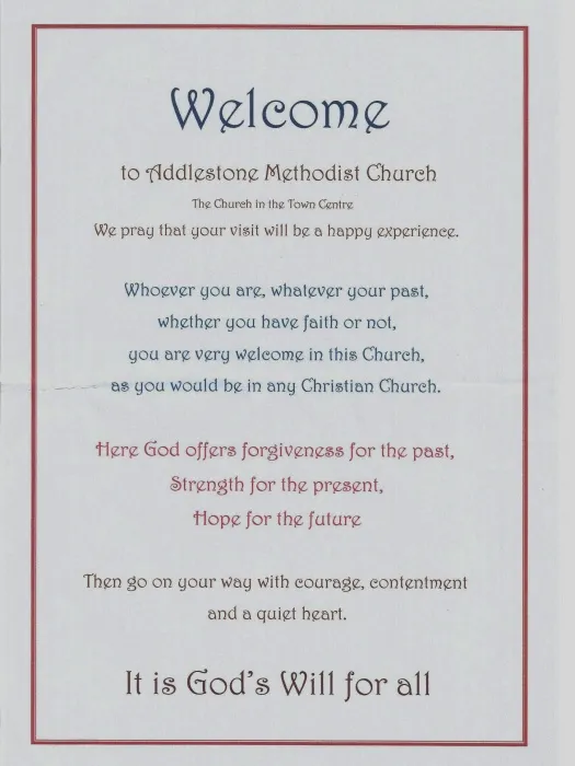 Welcome notice