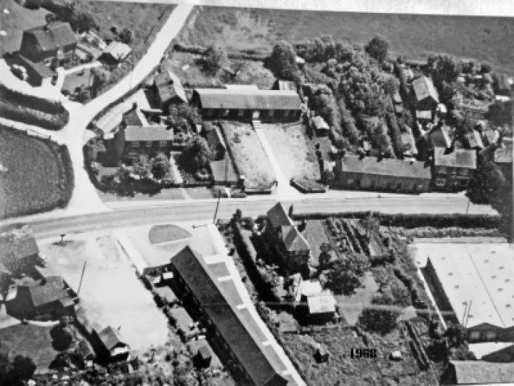 1968 Village Hall aerial view