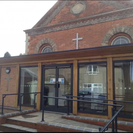 Outside church