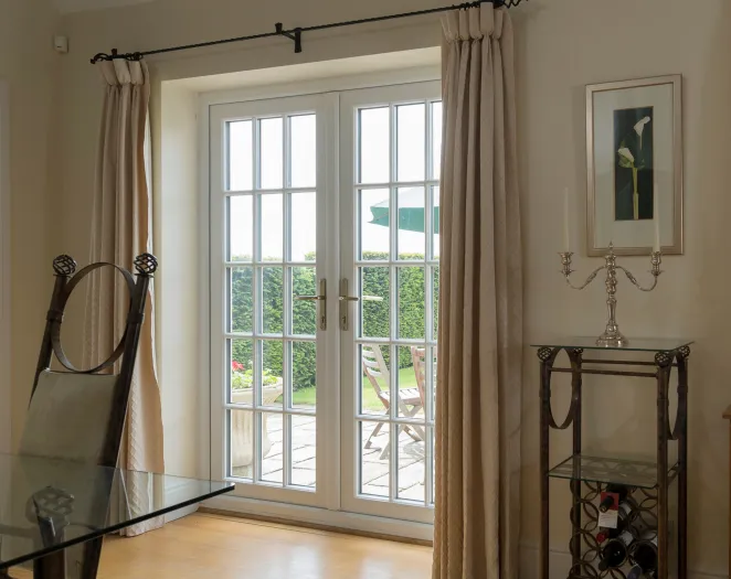 French window with candlesticks 43