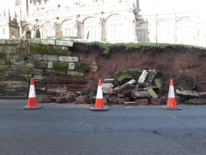 St Oswald's Church Wall Collaspe