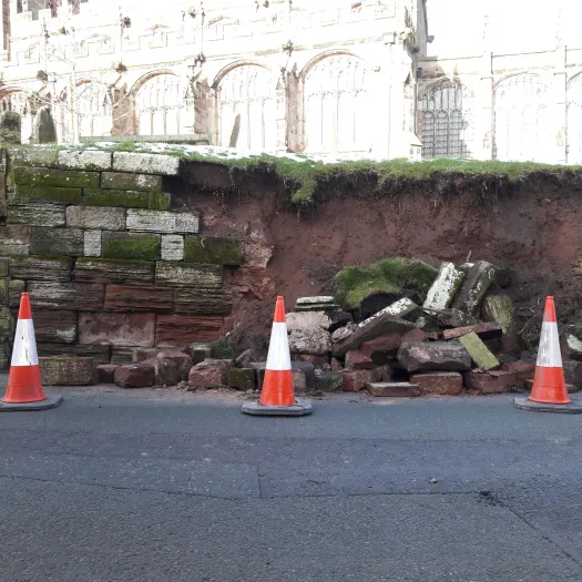 St Oswald's Church Wall Collaspe