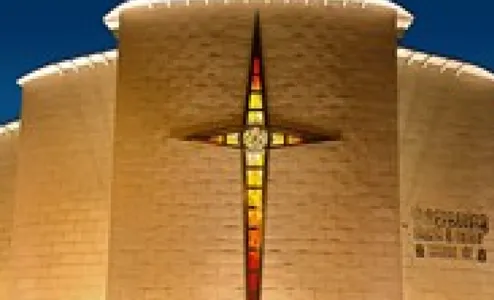 Image  Front of Church   nightime for home page rolling images