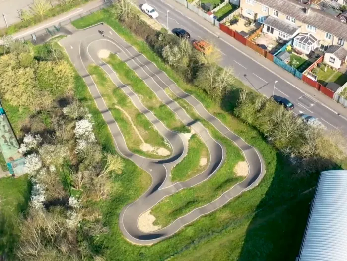 Haverhill pump track drone view