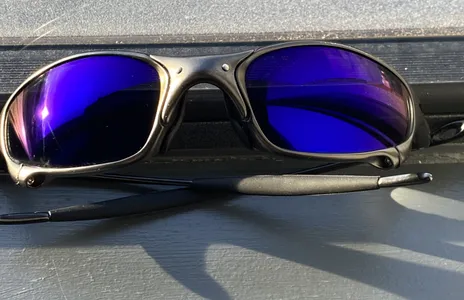 Oakley Juliet sunglasses with blue lenses