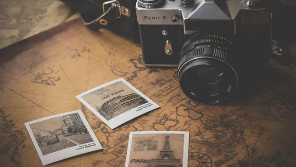 Camera, photographs, souvenir