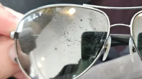 Scratched lens on Ray-ban sunglasses