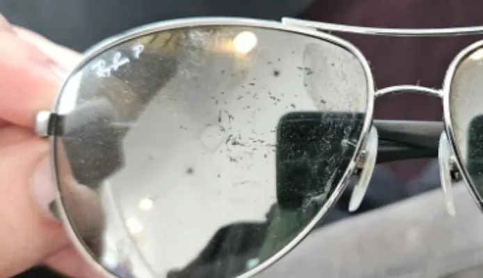 Scratched lens on Ray-ban sunglasses