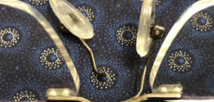 Broken nose pad on glasses