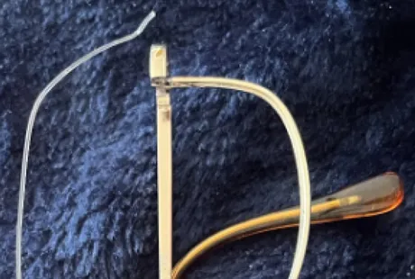 Broken metal eyewear frame