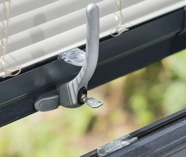 Grey open tilt and turn window
