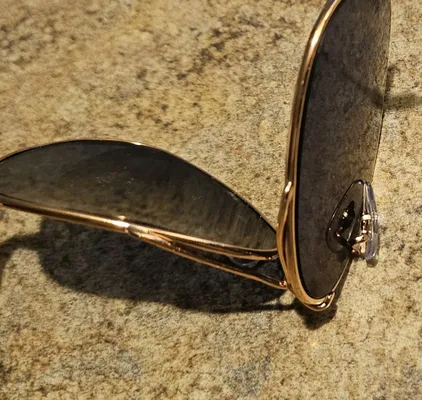 Bent bridge on metal sunglasses