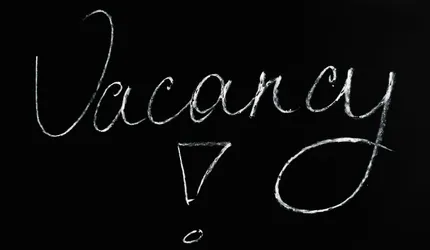 Vacancy Lettering Text on Black Background
