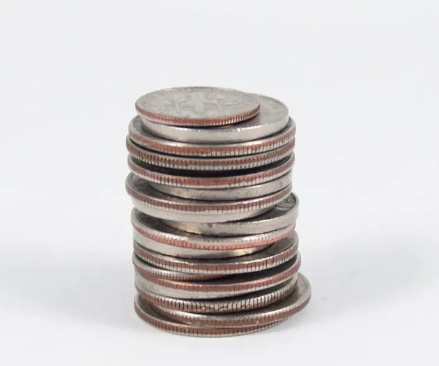 Coins stacked