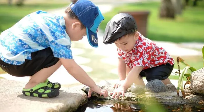 People, little boys, park