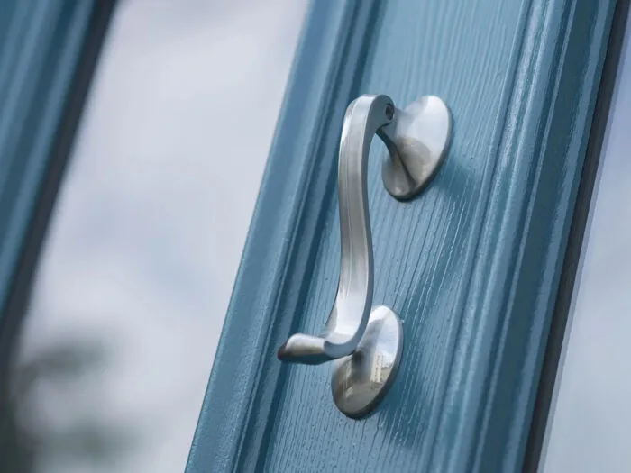 Door knocker on blue door