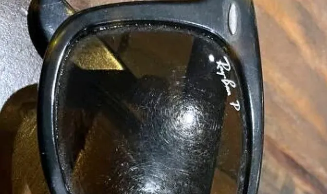 Damaged Rayban lens