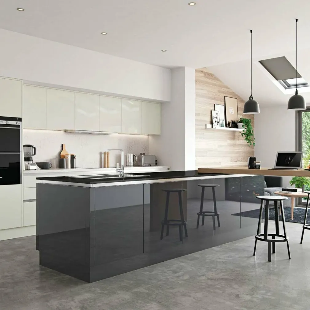 Alku Gloss Open Plan Kitchen With Island