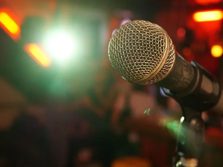 Stand-up comedy microphone on stage