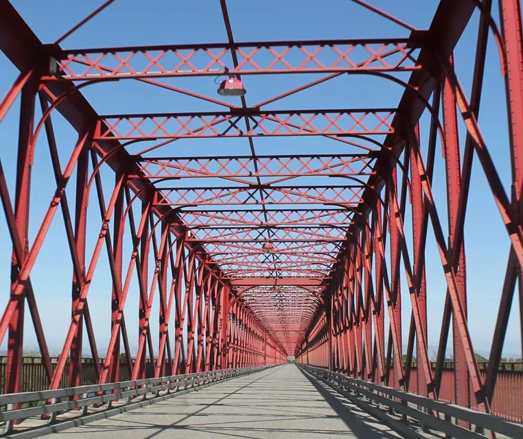 Steel bridge painted red