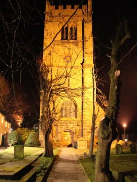 Church Clock At Night