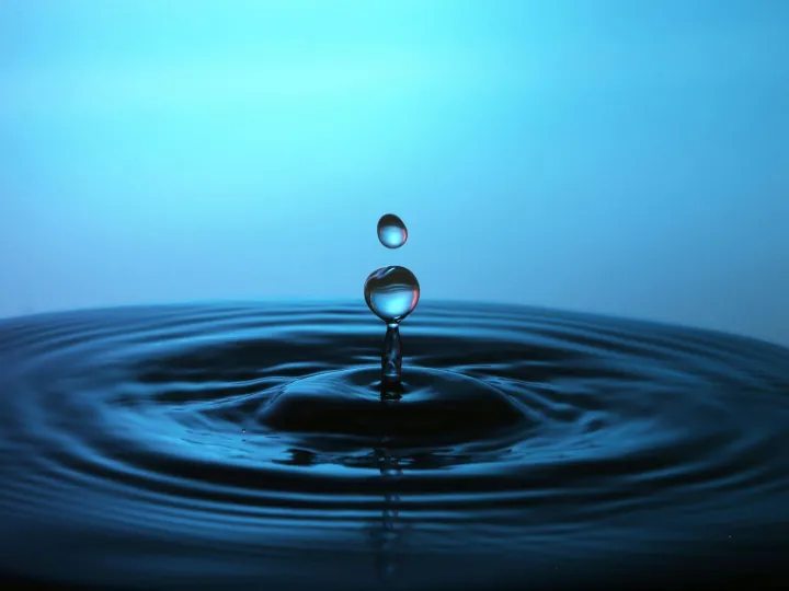 Macro shot of a perfect water droplet splash