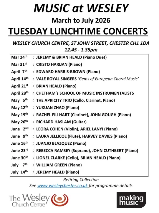 Poster Tuesday Lunchtime Concerts March to July