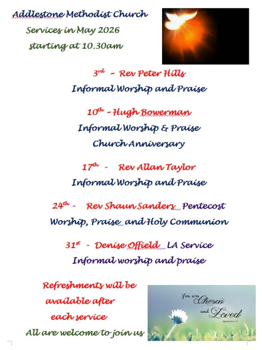 May 2026 Sunday Services
