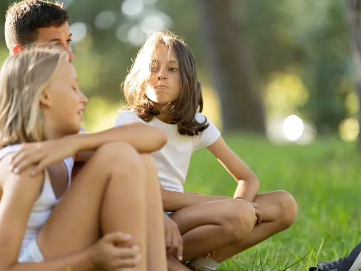 Happy family enjoying time outdoors together