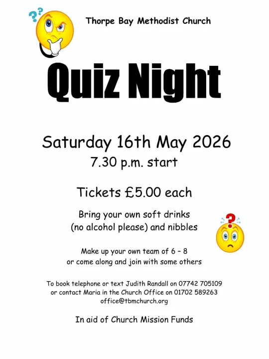 Thorpe Bay Quiz Night 16th May 2026