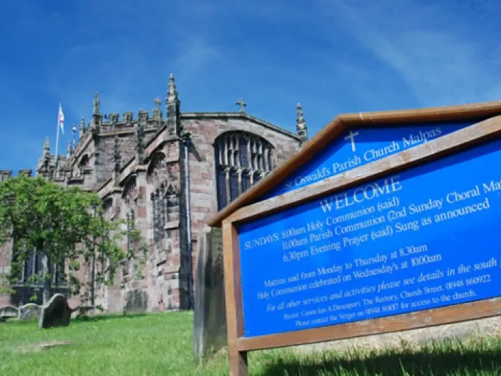 St. Oswald's Church from Church Yard gates