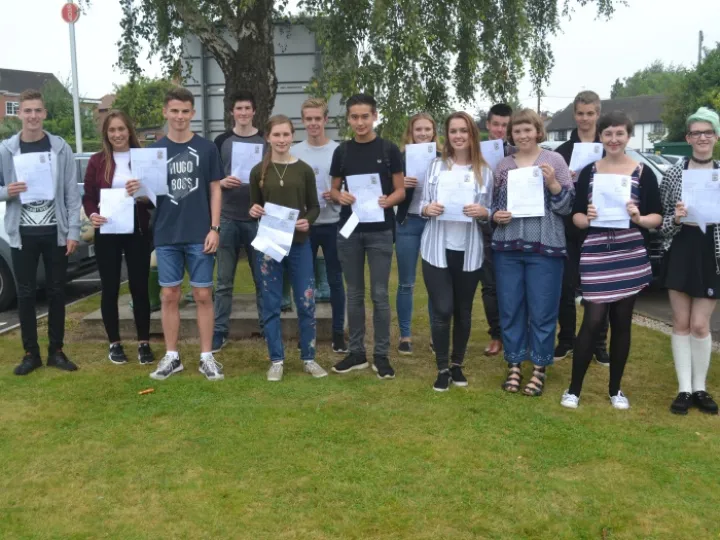 Tarporley high School students receiving their 2016 exam results