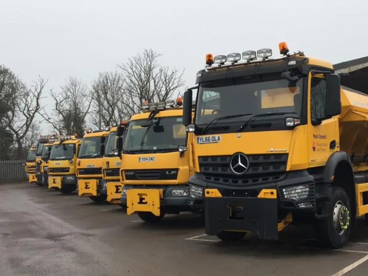 Gritting fleet at Guilden Sutton Depot