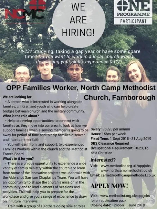 North Camp Methodist Church  Farnborough – One Programme Post available-page-001