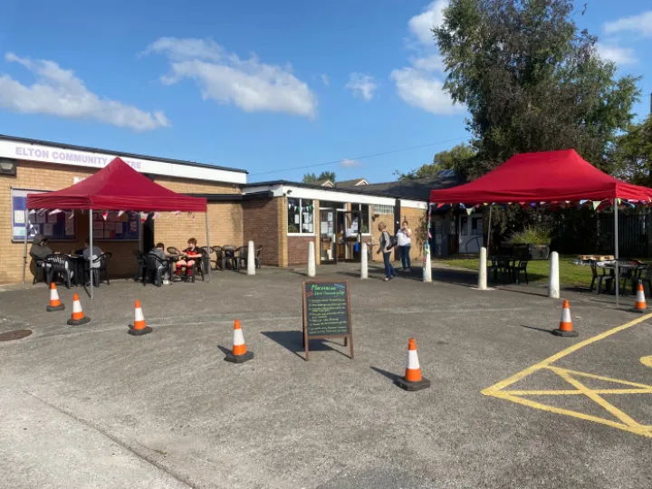 centre front during Macmillan coffee morning