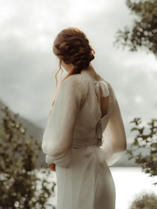 silver shimmer ballon sleeve tassels P