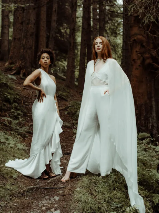 Chiffon cape full length with train P