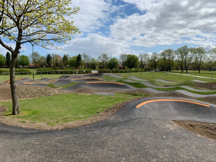 Zetland pump track trees