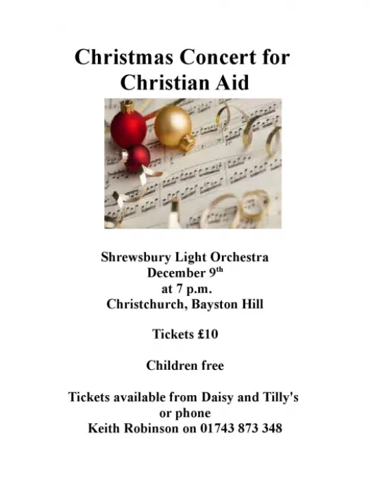 Bayston Hill Christmas 2022 concert poster