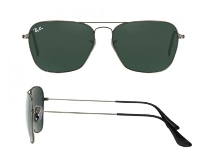 rb3136_004_shot2 Ray-Ban Caravan Gunmetal with Green Crystal Lenses